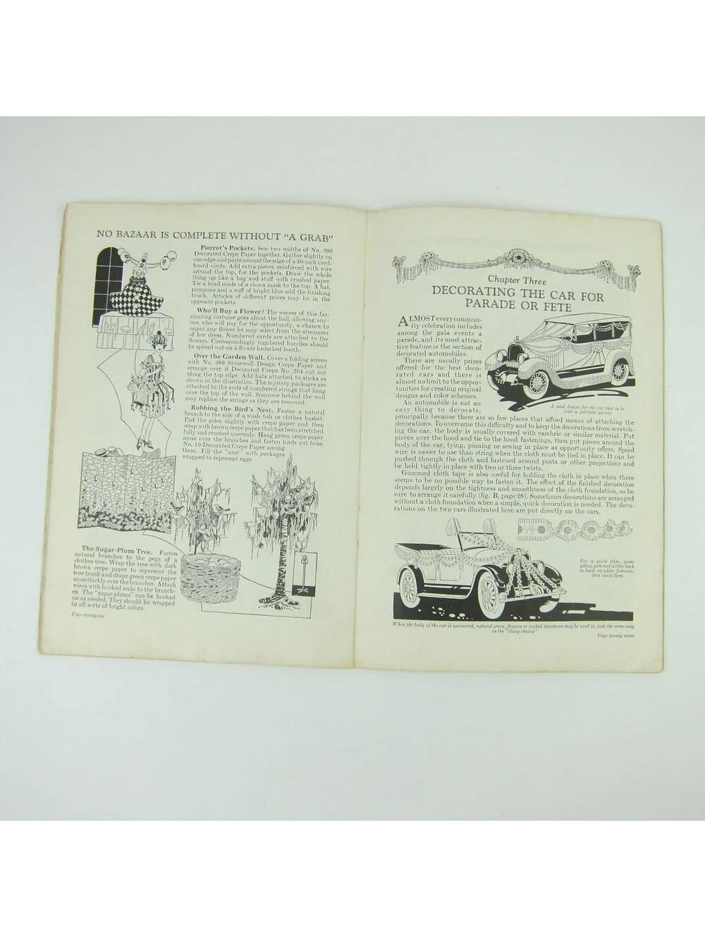 1927 Art Deco Dennison Booklet How to Decorate Halls Booths Automobiles Antique